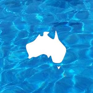 Map of Australia Icon on Pool Water Background
