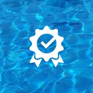 Certificate Icon on Pool Water Background