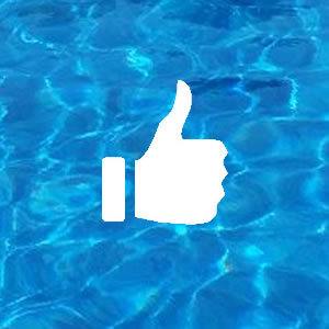 Thumbs Up Icon on Pool Water Background